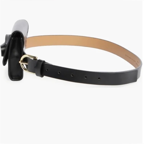 Kate Spade Black Bow Belt Bag Adjustable Leather L/XL NWT - Picture 4 of 9